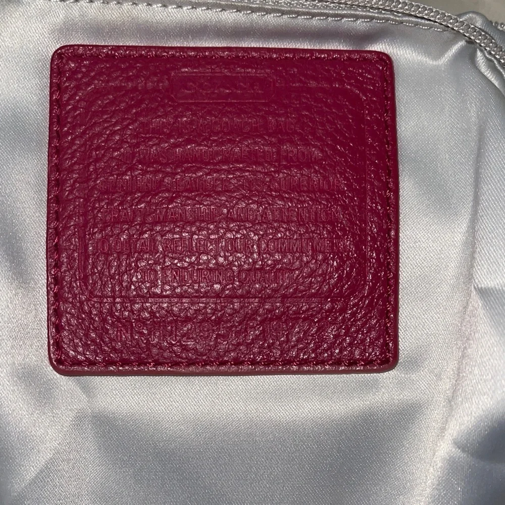 Coach Burgundy Leather Shoulder Bag with Gold Chain and both Hang Tags